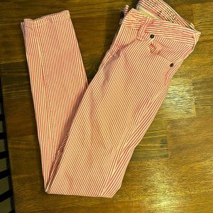 Jack Wills pink and white striped jeans